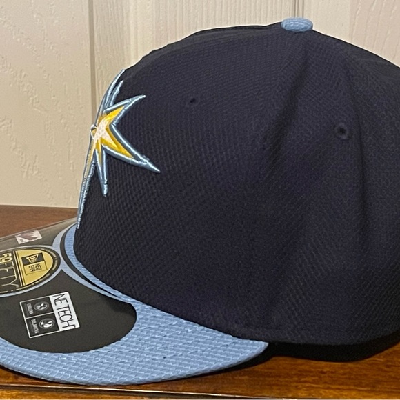 Tampa Bay Rays GAME 59Fifty Fitted Hat New Era Light Navy MLB Cap 7 1/4 NWT. - Picture 3 of 11